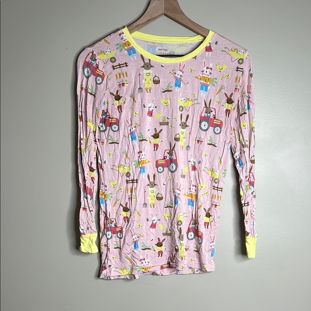 Little Sleepies Pink Pajama Set with Bunny Print Kids 16 - Picture 2 of 7
